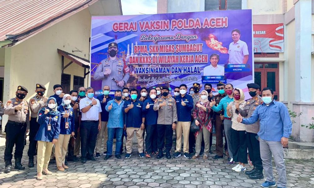 Kolaborasi Medco E&P Malaka Dan BPMA Dalam Mendukung Vaksinasi Bersama Polda Aceh.