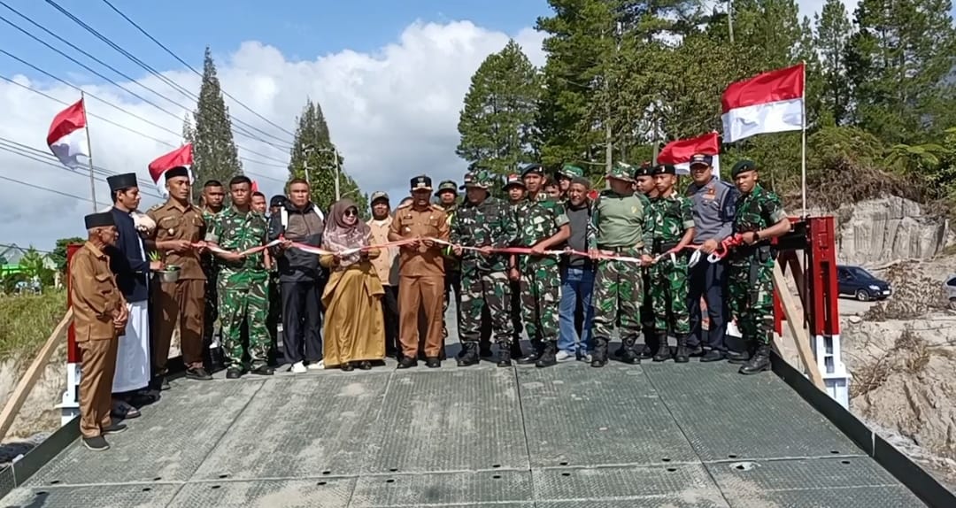 Jembatan Bailey Karang Rejo, Bener Meriah Rampung, TNI, Pemda bersama Warga Gelar Syukuran dan Doa Bersama