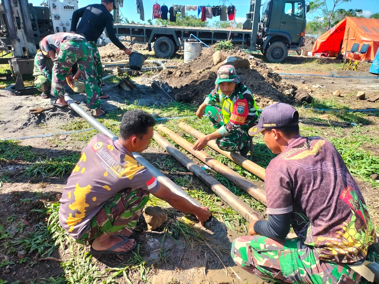 TNI AD Manunggal Air, Kodam IM Bangun sumur Bor di Lokasi Huntara Tunyang Induk Bener Meriah