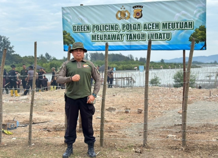 Tindak Lanjuti Arahan Presiden, Gegana Brimob Aceh Perkuat Green Policing Lewat Perawatan Mangrove