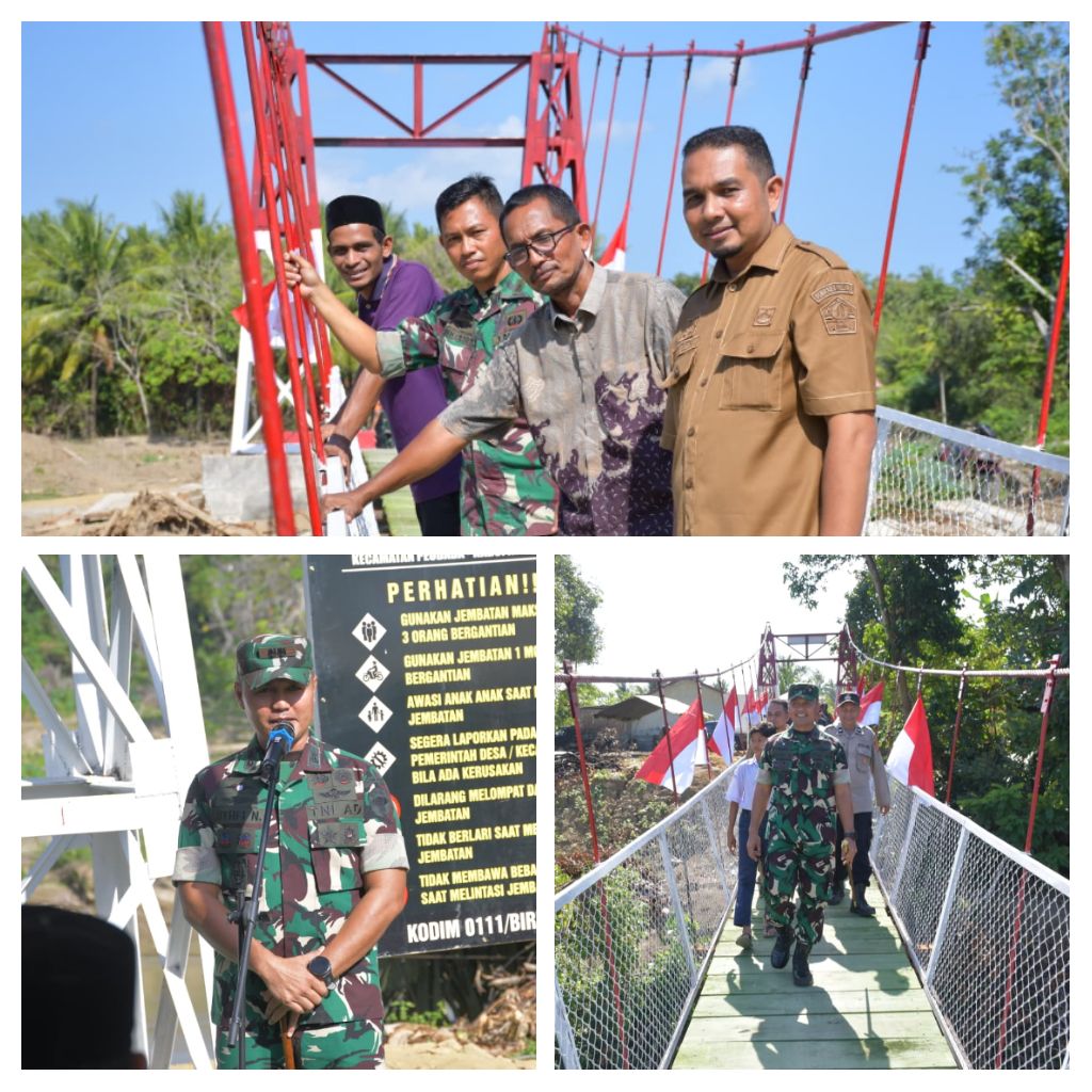 TNI Tuntaskan Pembangunan Jembatan Perintis Garuda Meunasah Krueng, Akses Warga kembali Normal
