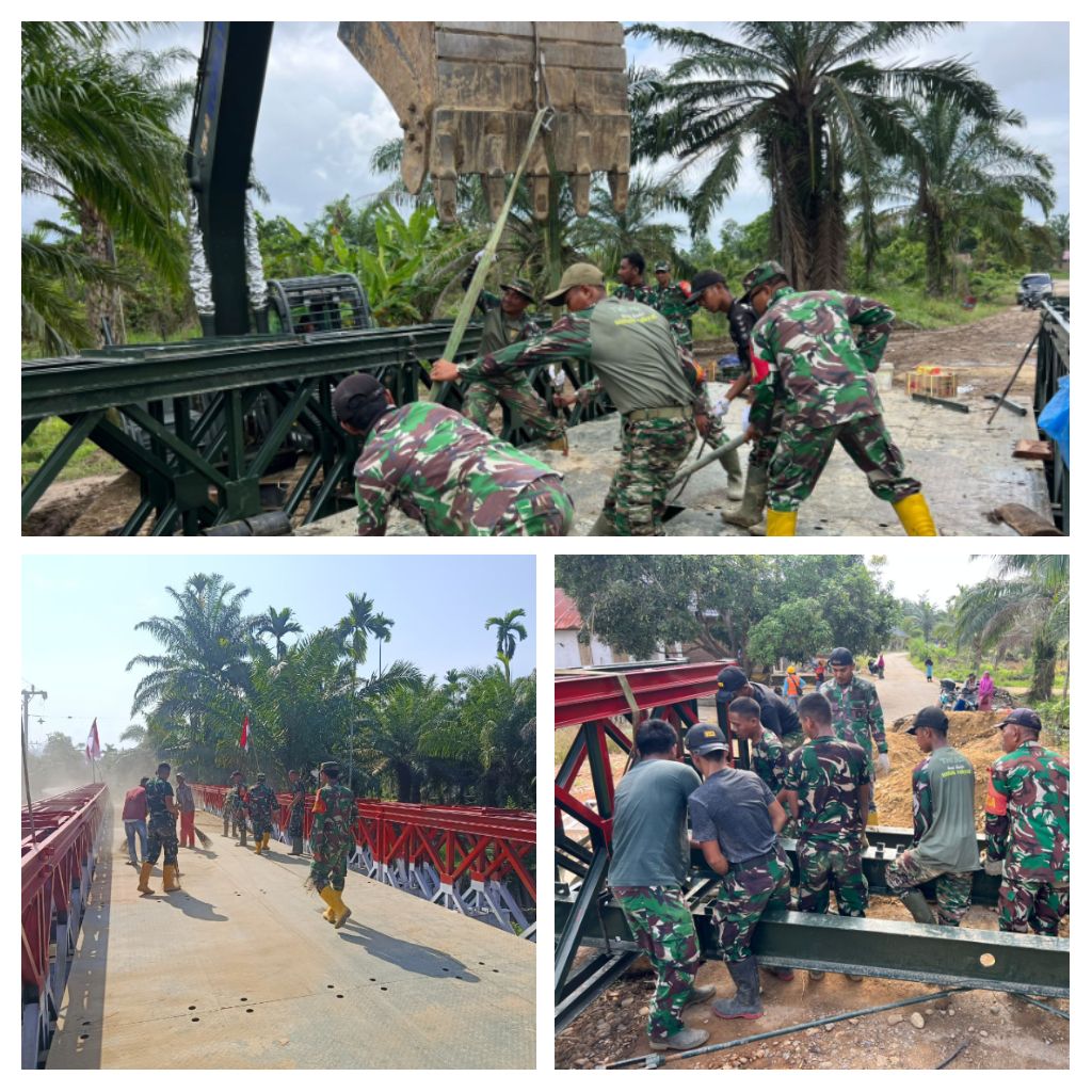 Jelang Idul Fitri, Kodam IM rampungkan pembangunan Jembatan Bailey Desa Buket Bata, Kec Pante Bidari, Aceh Timur