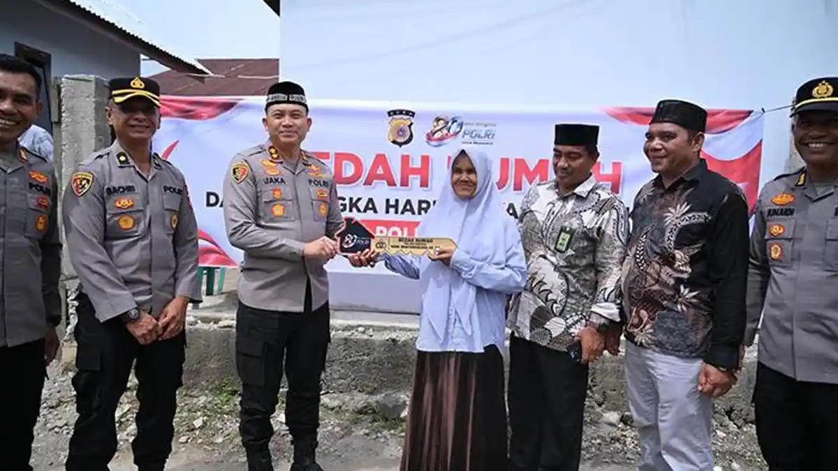 Polres Pidie Serahkan Rumah Hasil Bedah Rumah kepada Warga Kurang Mampu di Hari Bhayangkara ke-80