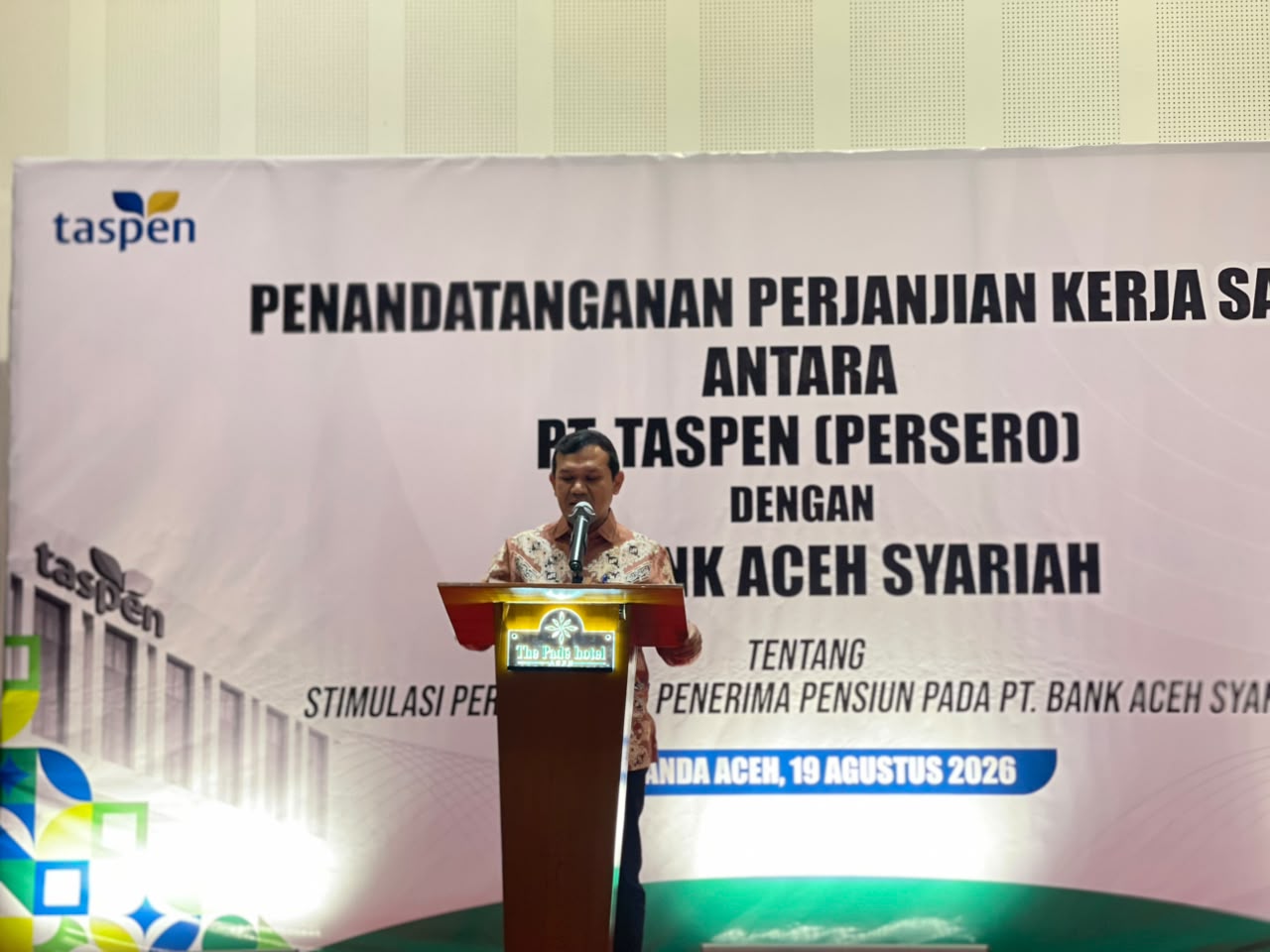 Wagub Aceh Minta TASPEN Salurkan Zakat Melalui Baitul Mal